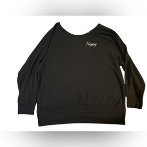 PINK Black 'Happy' Sweatshirt L